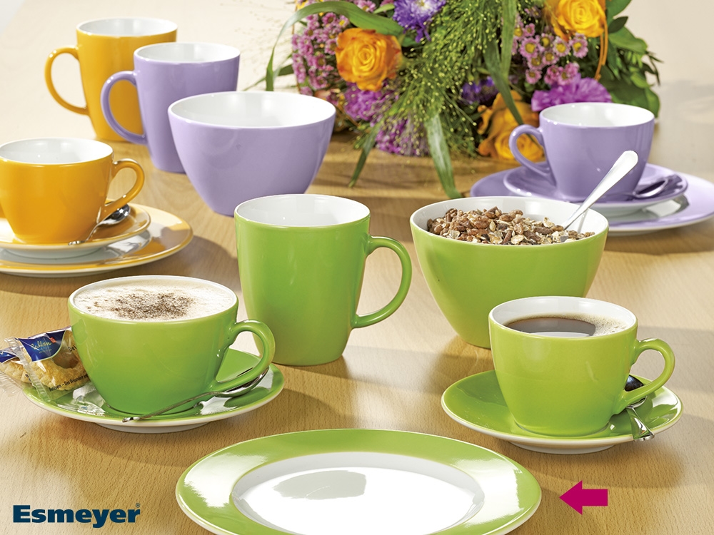 Suppenteller tief 22 cm, Farbe: light green / hellgrün, Form: Eschenbach Coffeeshop Color.