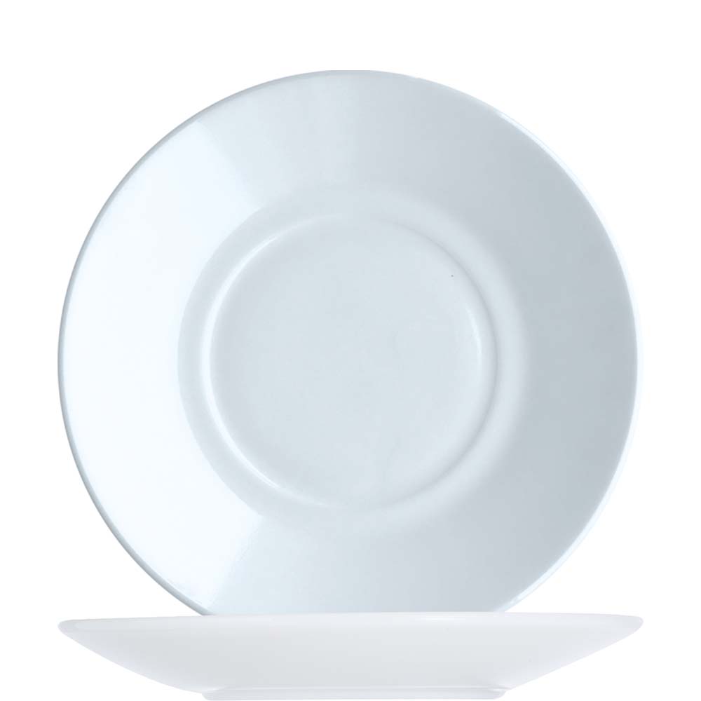 Cylindrique Uni Untertasse 16cm * Arcoroc Blanc (gehärtet)(neu: ARC G2722)