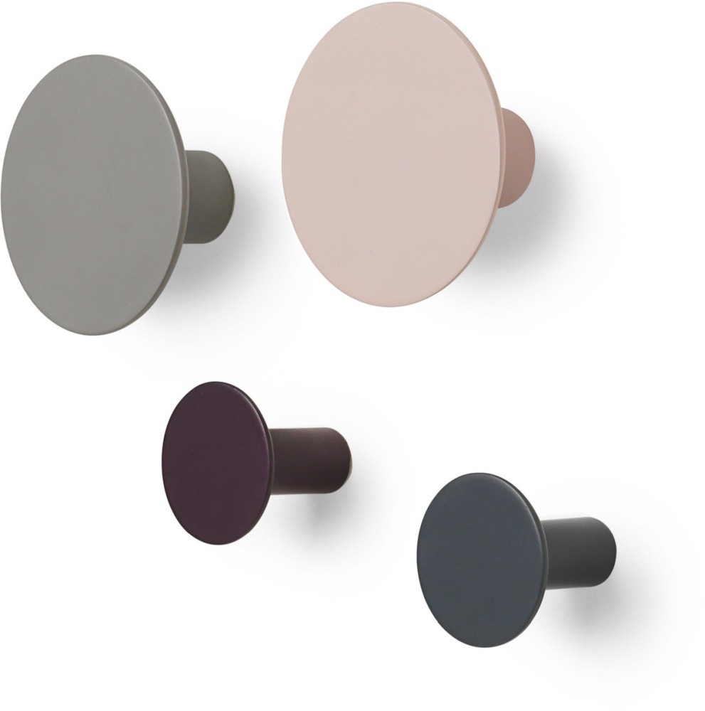 BLOMUS Set 4 Wandhaken - Rose Dust, Elephant Skin, Winetasting, Gunmetal -