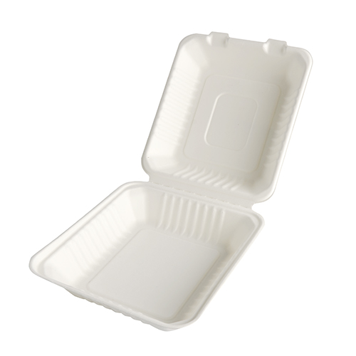 PAPSTAR 25 Menüboxen, Zuckerrohr "pure" ungeteilt 7,7 cm x 20 cm x 22 cm weiss