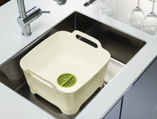 Joseph Joseph Wash & Drain - Abwaschschüssel mit Ablaufstopfen - weiß