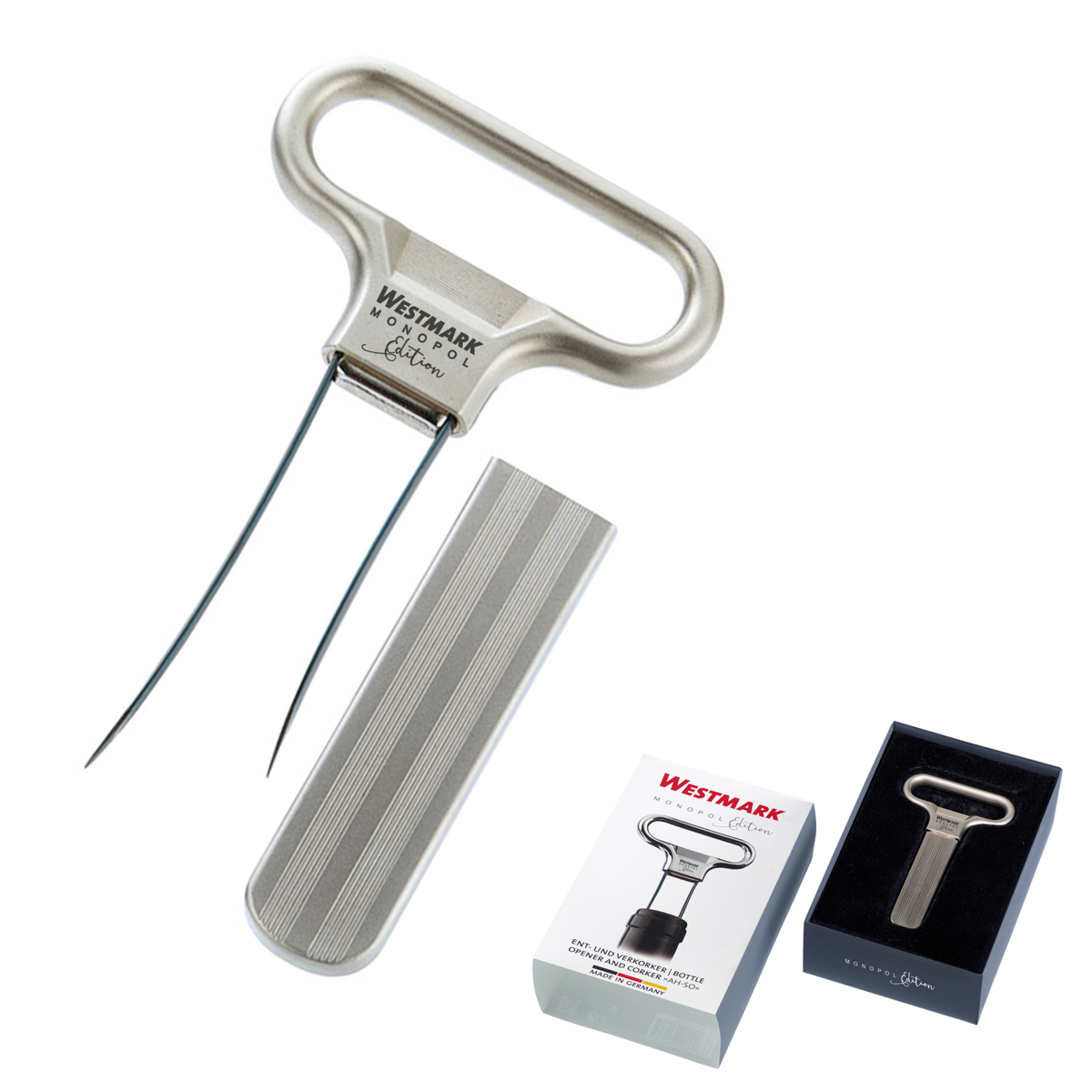 Ent- und Verkorker »Ah-So« Monopol Edition, edelmattiert