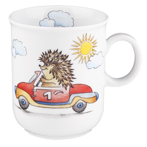 Seltmann Becher mit Henkel 0,25 l, rund, Form: Compact, Dekor: 25178 Flinke Flitzer, hohe Kantenschlagfestigkeit, Made in Germany