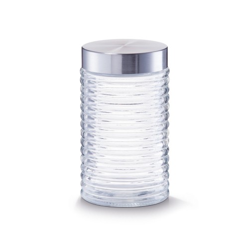 Zeller Vorratsglas gerillt, 1000 ml, Edelstahldeckel