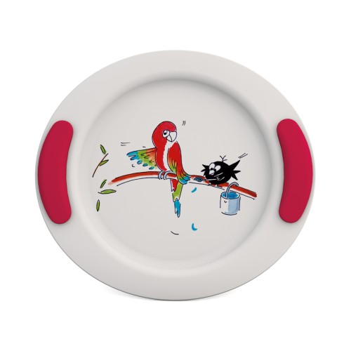 Ornamin Teller flach 301, Ø25cm Papagei