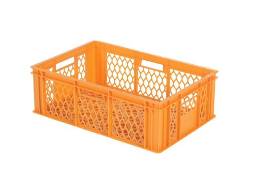 SARO Bäckereikiste 600X400X171mm Modell BK171 Made in Europe - Orangefarbiger, lebensmittelechte(r) Stapelbehälter /