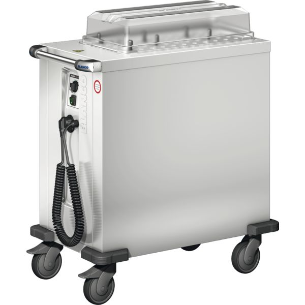 BLANCO Universalspender a. rostfreiem Edelstahl, 4 Lenkrollen Ø 125 mm, davon 2 mit Feststeller, beheizbar (Umluft) +30 °C bis +110 °C,,