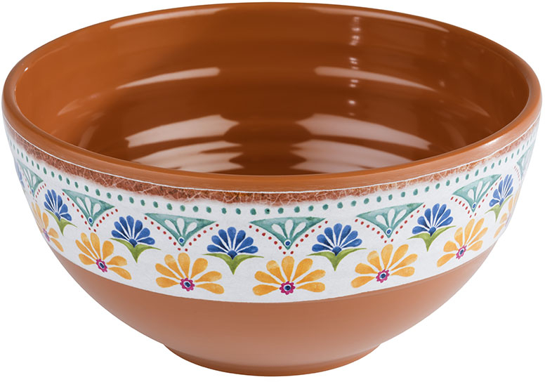 Schale -ARABESQUE- Ø 15,5 cm, H: 8 cm Melamin, 0,8 Liter innen: Terrakottaoptik außen: Dekor spülmaschinengeeignet stapelbar