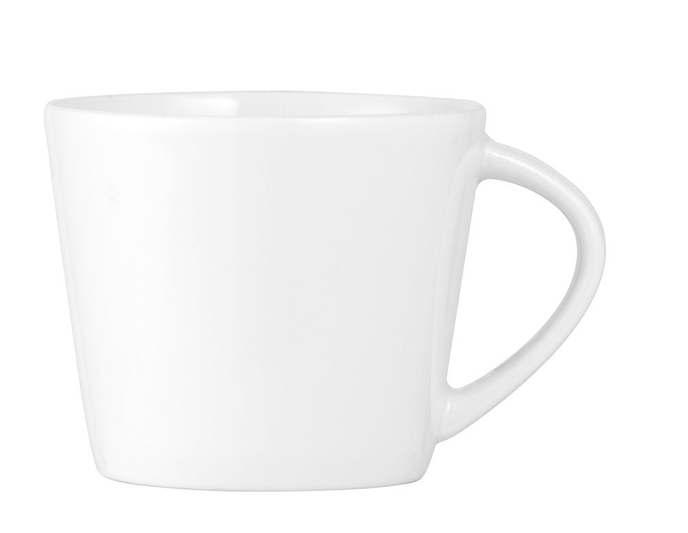 Espresso-Obertasse ISTA, 100 ml, von caterado, aus weißem Porzellan. Made in Europe. Höhe 5,7 cm. Durchm. 6,6 cm (m. Henkel 8,8).