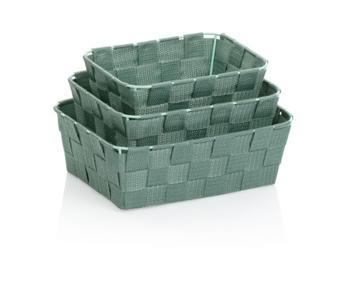 Kela Korb-Set Alvaro aus PP-Faserband, lindgrün
