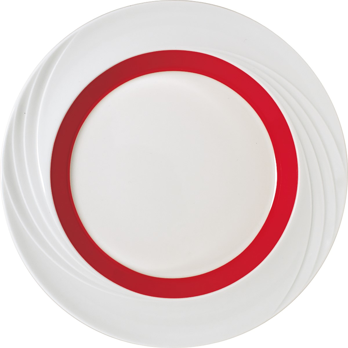 Spezialteller flach Schönwald DONNA SENIOR, Durchmesser. 24 cm, Dekor: rot breites Band.
