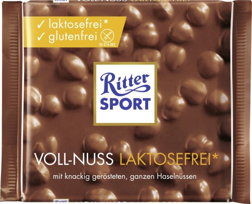 Ritter Sport Schokolade Voll-Nuss laktosefrei 100G