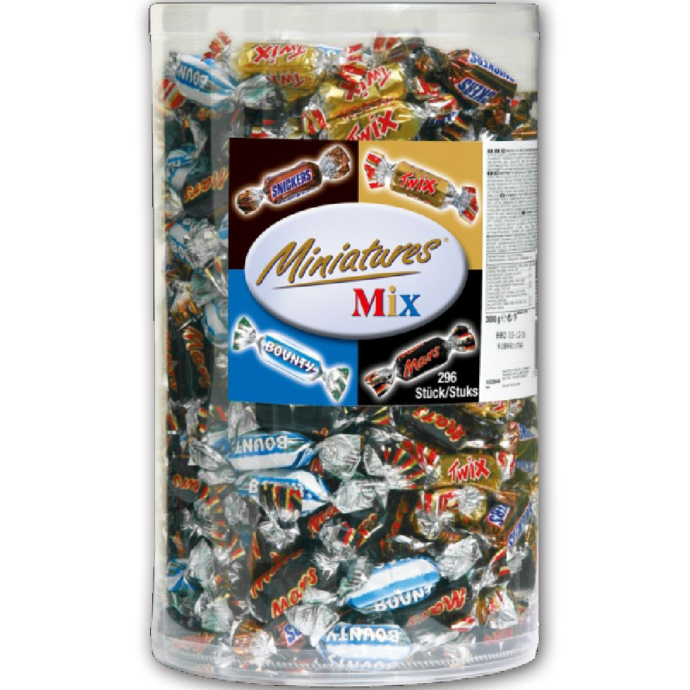 Miniatures Mix Schokolade BOX. Inhalt: 3 KG.