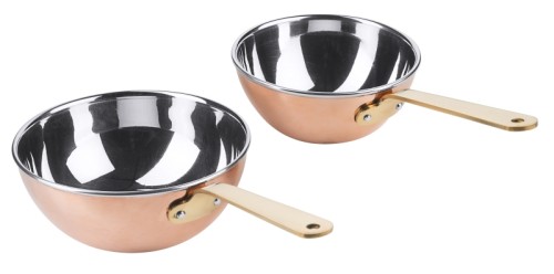 Wok 12 cm aus Kupfer/Edelstahl