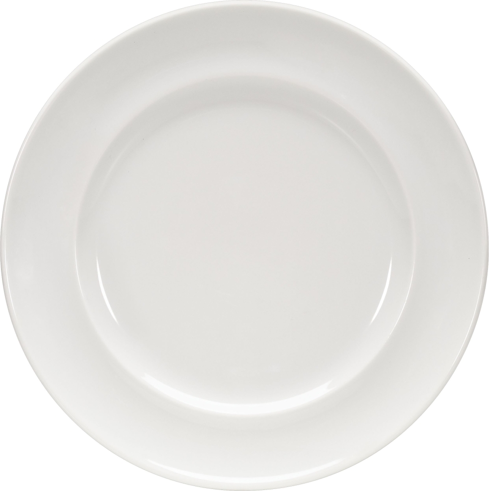 Bauscher Teller flach ENJOY, schmale Fahne, Durchmesser 210 mm, Höhe: 22 mm, in der Farbe uni weiss.