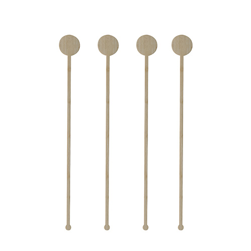 100 Getränke-Quirle, Bambus "pure" 18 cm "Coin" von PAPSTAR