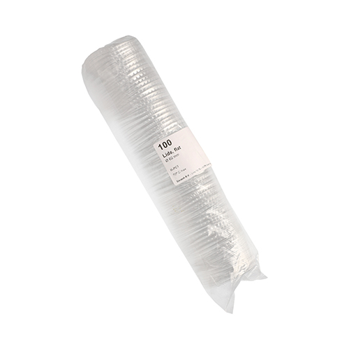 100 Deckel für Portionsbecher, rPET rund Ø 6,5 cm transparent von Conpax (LM)