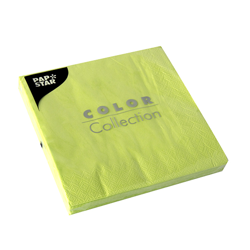 20 Servietten, 3-lagig 1/4-Falz 33 cm x 33 cm limonengrün von PAPSTAR