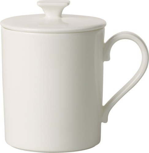 Villeroy & Boch Becher mit Deckel, 11,5 x 8,5 x 11 cm, Serie MetroChic blanc Gifts, Inhalt: 0,32 Liter