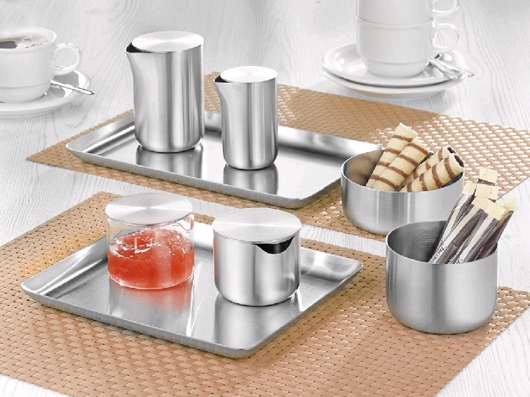 Blomus BASIC Tablett, Material: Edelstahl 18/0, matt Länge: 20 cm, Breite: 17 cm