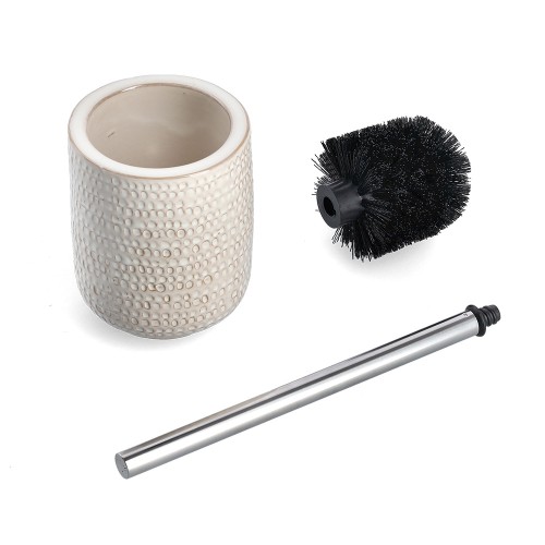 WC-Bürste "Natural Stucture", Steingut, beige / Maße: Ø 10,8x37 cm