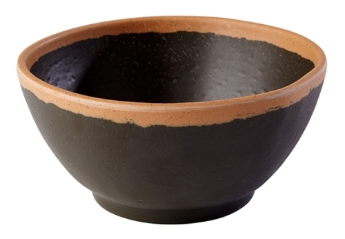 Schale -CROCKER- Ø 12,5 cm, H: 6 cm, 0,37 Liter Melamin, braun mit hellbraunem Rand spülmaschinengeeignet stapelbar nicht