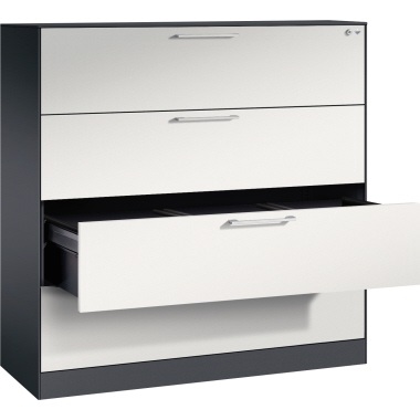 C+P Hängeregistraturschrank Asisto 1.200 x 1.298 x 435 mm (B x H x T) Stahl, lackiert Farbe der Front: lichtgrau Farbe des
