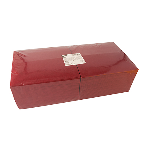 250 Servietten, 3-lagig 1/8-Falz 40 cm x 40 cm bordeaux von PAPSTAR