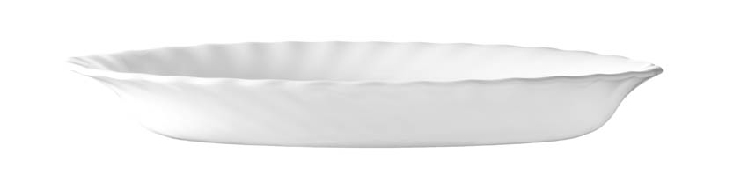Beilageschale oval Ø: 22 cm aus Hartglas - Form Trianon uni weiß - ARCOPAL