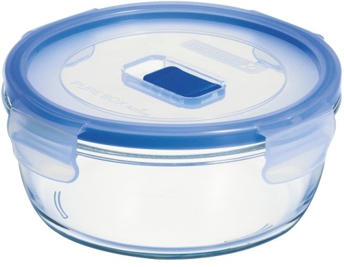 Pure Box Active rund 92cl m. Dkl.* - Luminarc Transparent (gehärtet) / - blauer PP Deckel m.Ventil