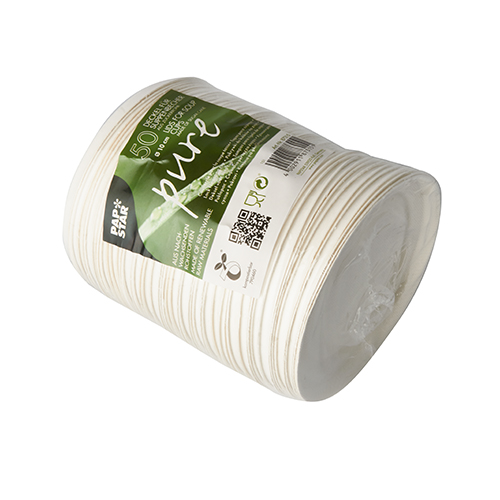 PAPSTAR 50 Deckel für Suppenbecher, Zuckerrohr "pure" Ø 10 cm weiss