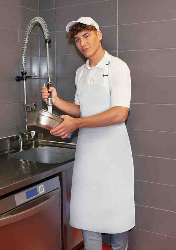 Wasserabweisende Latzschürze Basic mit Schnalle - Maße: 72 x 86 cm (Breite x Länge)