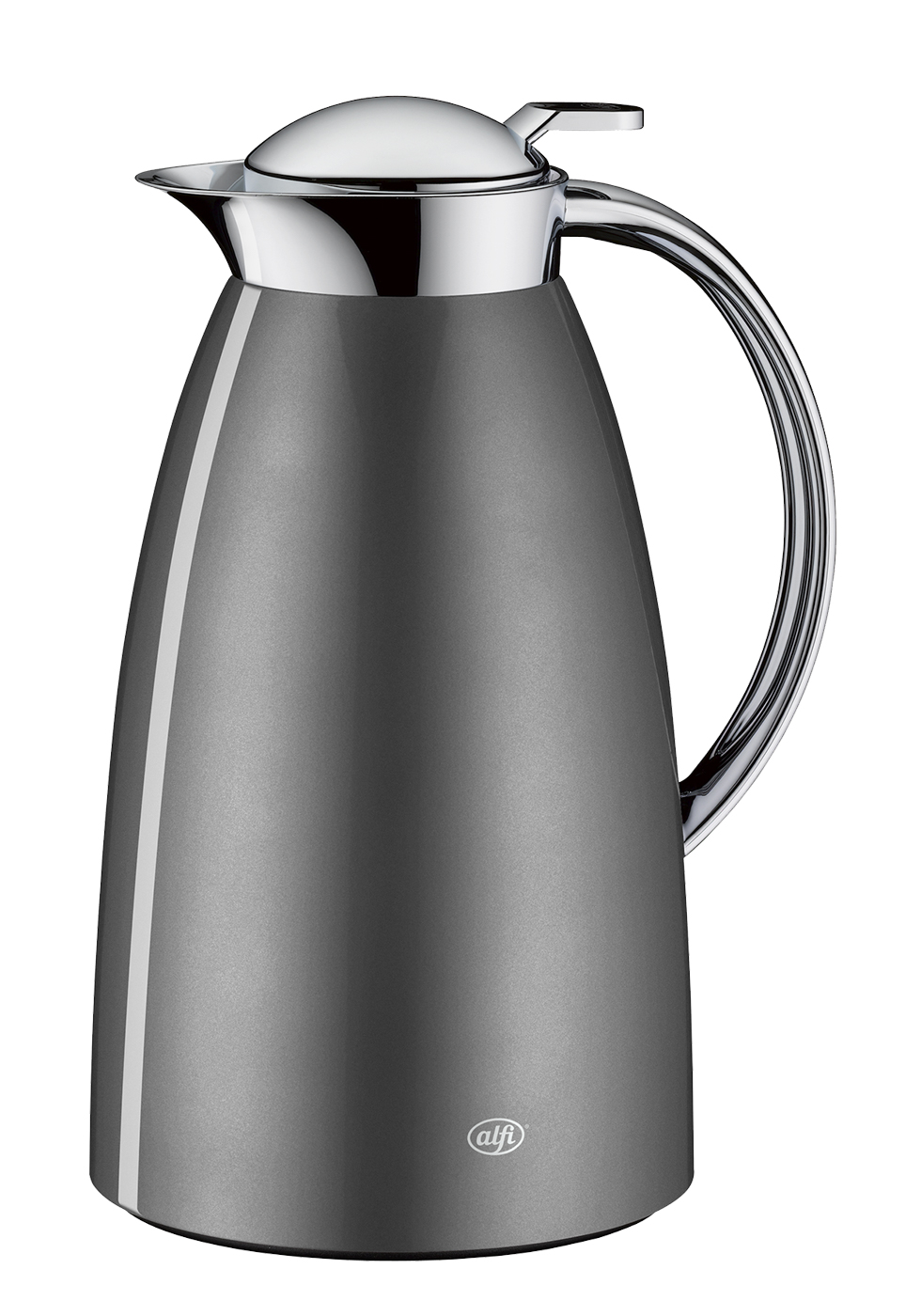 Isolierkanne Gusto space grey polished 1,0 l; Tisch Accessoire by Martin Hauenstein; hochwertiger Edelstahl mit Hartglaseinsatz