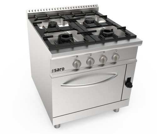 SARO Gasherd +Gasofen 4 Brenner Modell LQ / CUG4NG Made in Europe - 4 Brenner 1x3,5kw 1x5,5 2x7,4kw - Sicherheitsthermostat - Pilotflamme -