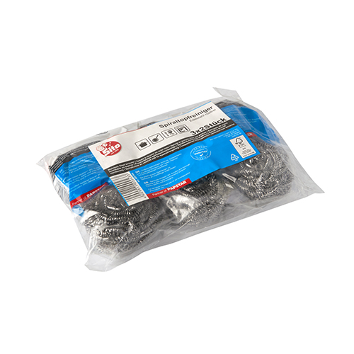 PAPSTAR 2 Spiraltopfreiniger, Edelstahl rund Ø 6 cm, 4 cm silber , kratzend