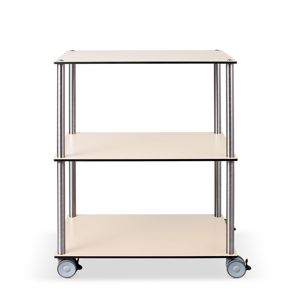 ETHERNASOLID® MULTICART Etagenwagen W23 mit 3 Böden, Ahorn hell