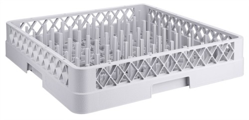 Geschirrspülkorb TELLER grobmaschig, aus grauem Polypropylen, DIN 66075-F, stapelbar, hitzeresistent bis +120C Länge außen: 50 cm,
