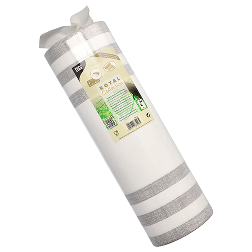 Tischläufer, stoffähnlich, PV-Tissue Mix "ROYAL Collection" 24 m x 40 cm grau "Lines" von PAPSTAR