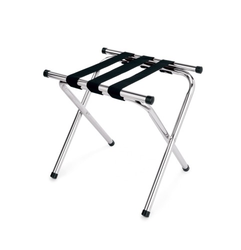 Gepäckablage. verchromt. mit schwarzem Nylonband, zusammenklappbar. Maße: 48 x 41 x 46 LxBxH.