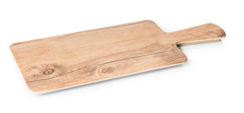 Tablett. Melamin. Holzoptik, mit Griff.