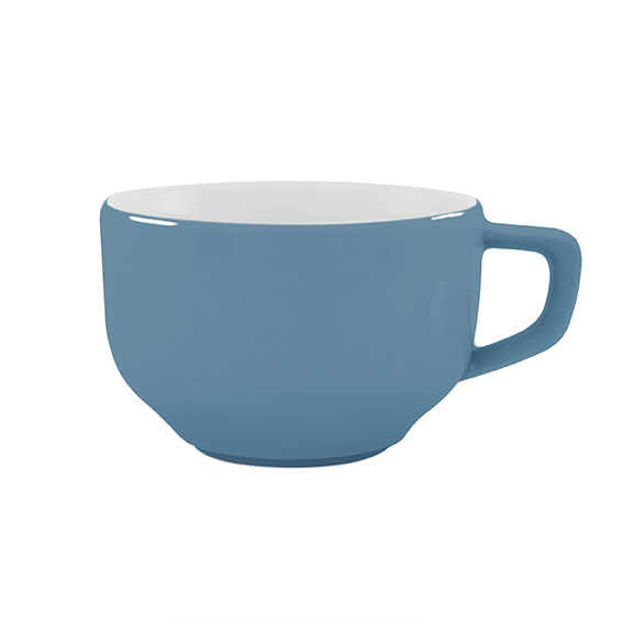 Obertasse 0,26 l - Form: Baristar - Dekor 79925, grau-blau - aus Porzellan. Hersteller:, Eschenbach. "Made in Germany".