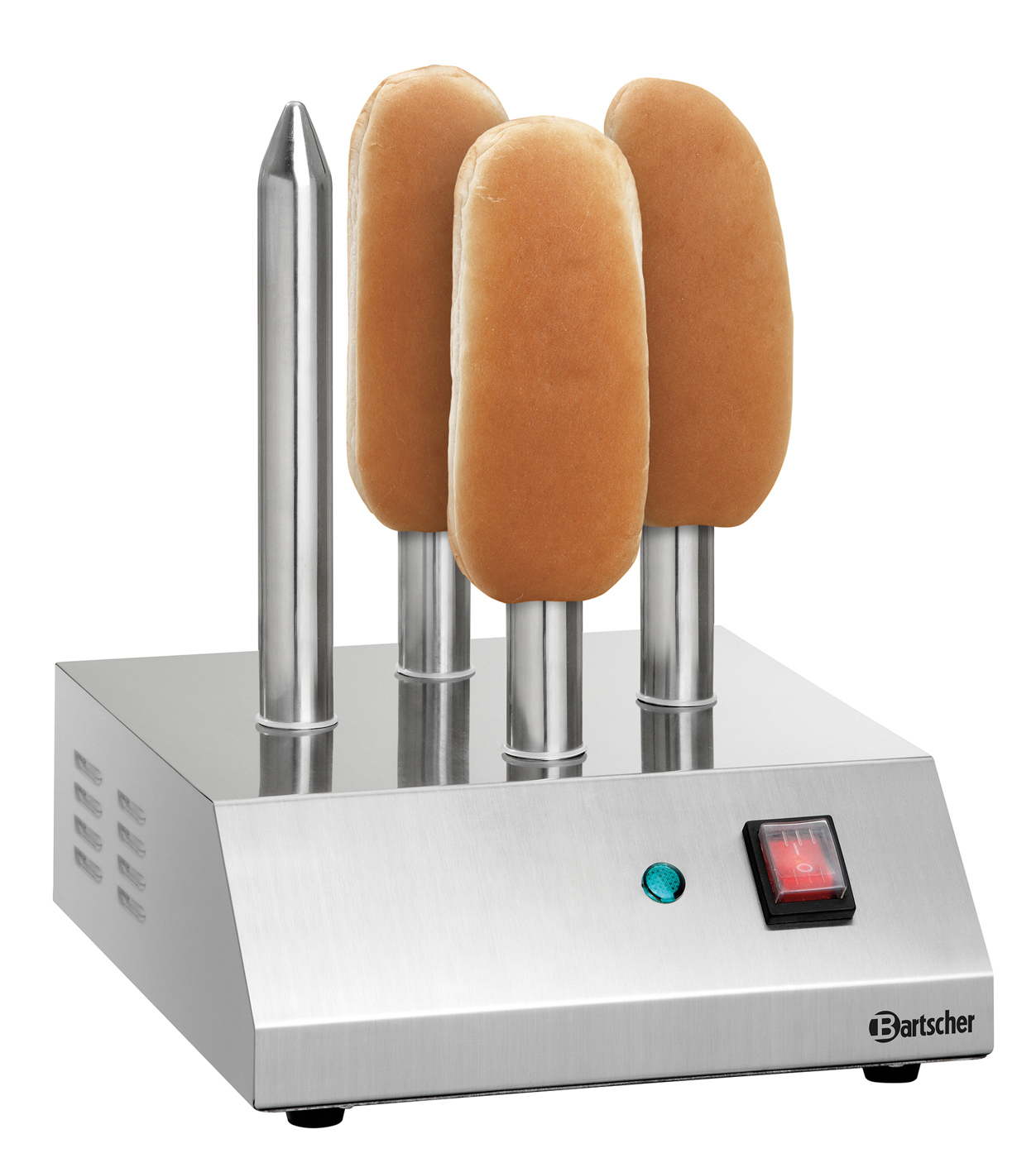 Bartscher Hot-Dog-Spießtoaster T4 | AnzahlToaststangen: 4 | Maße: 24 x 28 x 31,0 cm.Gewicht: 2,8 kg