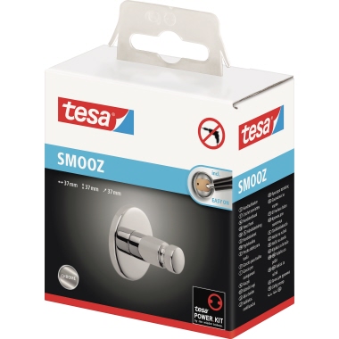 tesa® Handtuchhaken SMOOZ 3,7 x 3,7 cm (Ø x H) Metall chrom