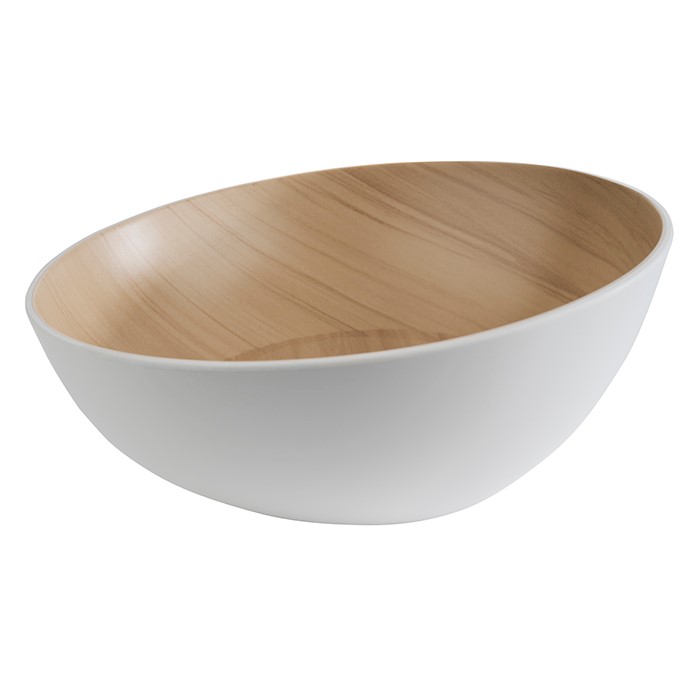 Schale "FRIDA" innen Holzoptik, außen weiß