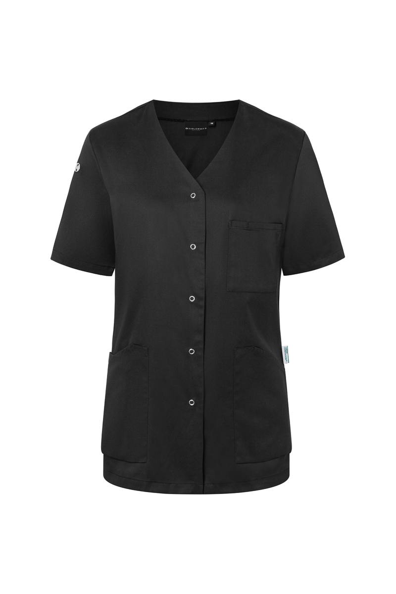 Kurzarm Damenkasack Essential , aus nachhaltigem Material , GR. 48 , Farbe: schwarz , von Karlowsky