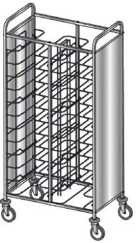 ETERNASOLID® Tablettwagen 24 Universal, 2 Seiten Verkleidung Edelstahl