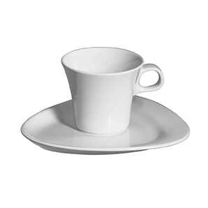 Obertasse 0,23 l mit Innenstapelrand - Form:, Calla - weiss - aus Porzellan. Hersteller:, Eschenbach. "Made in Germany".