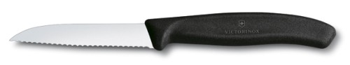 Victorinox Gemüsemesser SwissClassic, Wellenschliff, 8 cm, schwarz