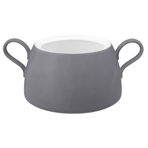 Seltmann Unterteil zur Schüssel mit Deckel, rund, Form: Life, Dekor: 25675 Fashion elegant grey, hohe Kantenschlagfestigkeit, Made in Germany