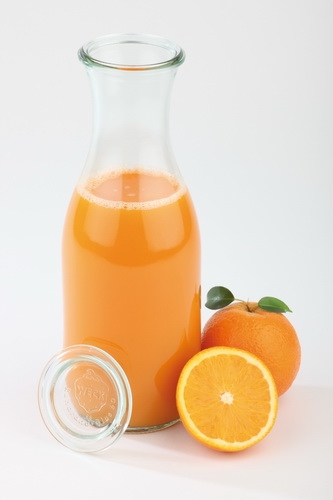 Weck-Saftflaschen mit Deckel 12-teiliges Set 1 Liter, H: 25,5 cm Set bestehend aus: 6 Flaschen + 6 Deckel kartonverpackt (48